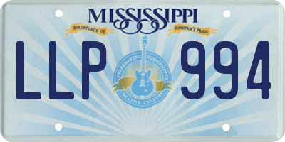 MS license plate LLP994