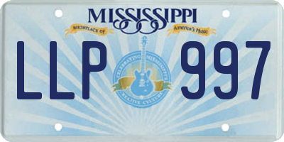 MS license plate LLP997