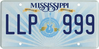 MS license plate LLP999