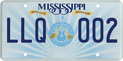 MS license plate LLQ002