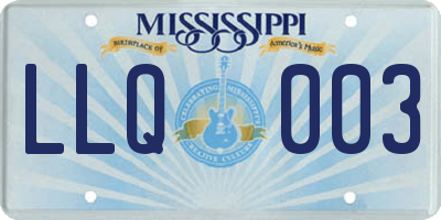 MS license plate LLQ003