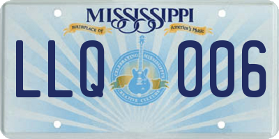 MS license plate LLQ006