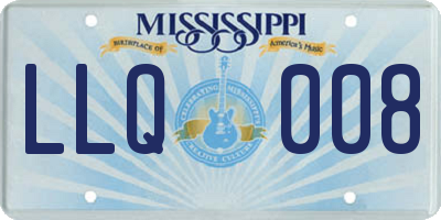 MS license plate LLQ008