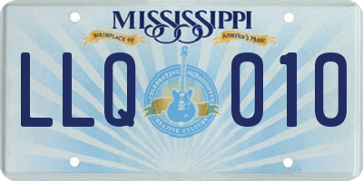 MS license plate LLQ010