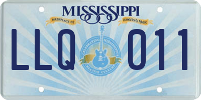MS license plate LLQ011
