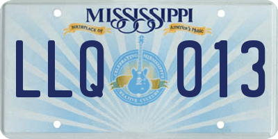 MS license plate LLQ013