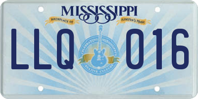 MS license plate LLQ016