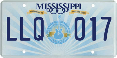 MS license plate LLQ017