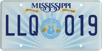 MS license plate LLQ019