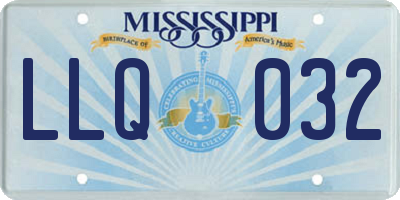 MS license plate LLQ032