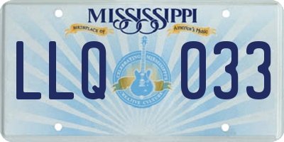 MS license plate LLQ033