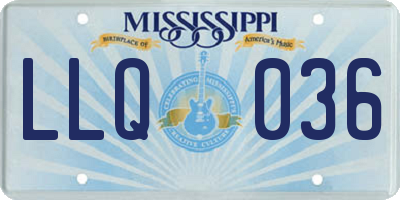 MS license plate LLQ036