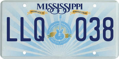 MS license plate LLQ038