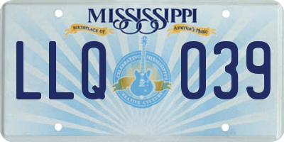 MS license plate LLQ039