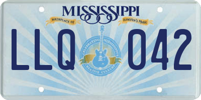 MS license plate LLQ042