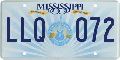 MS license plate LLQ072