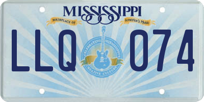 MS license plate LLQ074