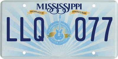 MS license plate LLQ077