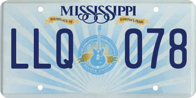 MS license plate LLQ078