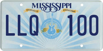 MS license plate LLQ100