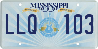 MS license plate LLQ103