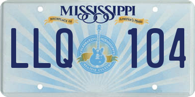 MS license plate LLQ104