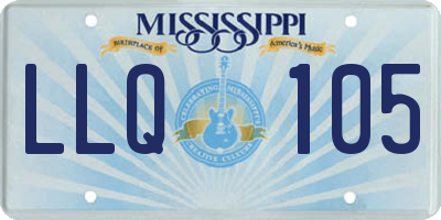 MS license plate LLQ105