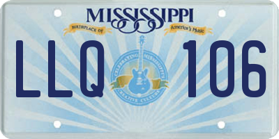 MS license plate LLQ106
