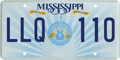 MS license plate LLQ110