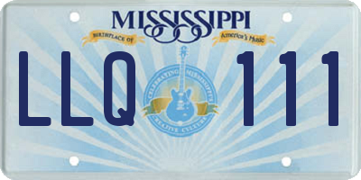 MS license plate LLQ111