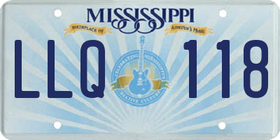 MS license plate LLQ118