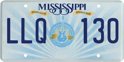 MS license plate LLQ130