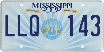 MS license plate LLQ143