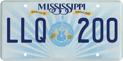 MS license plate LLQ200