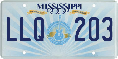 MS license plate LLQ203