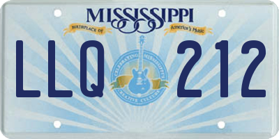MS license plate LLQ212