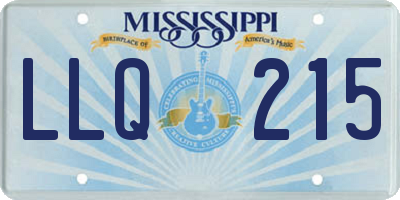 MS license plate LLQ215