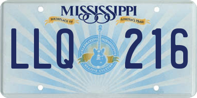MS license plate LLQ216