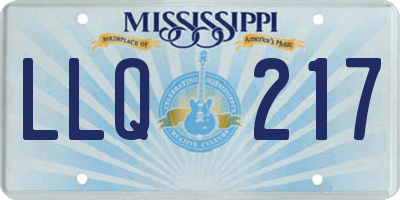 MS license plate LLQ217