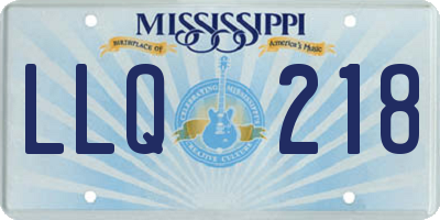 MS license plate LLQ218