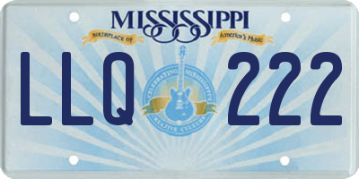 MS license plate LLQ222