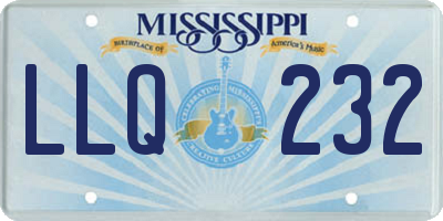 MS license plate LLQ232