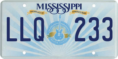 MS license plate LLQ233