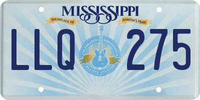 MS license plate LLQ275