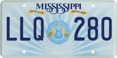 MS license plate LLQ280