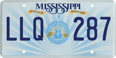 MS license plate LLQ287