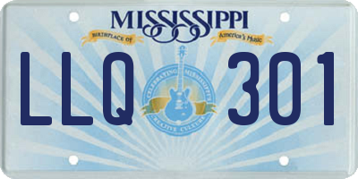 MS license plate LLQ301