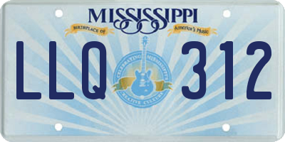 MS license plate LLQ312