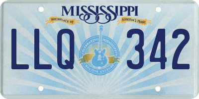 MS license plate LLQ342