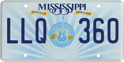 MS license plate LLQ360